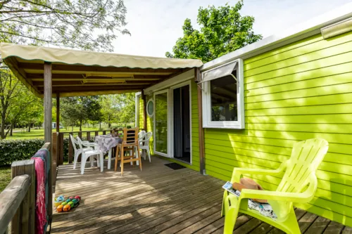 Mietunterkunft - Mobilheim Standard - 2 Zimmer - Überdachte Terrasse - image n°10 - Village Nature Zen