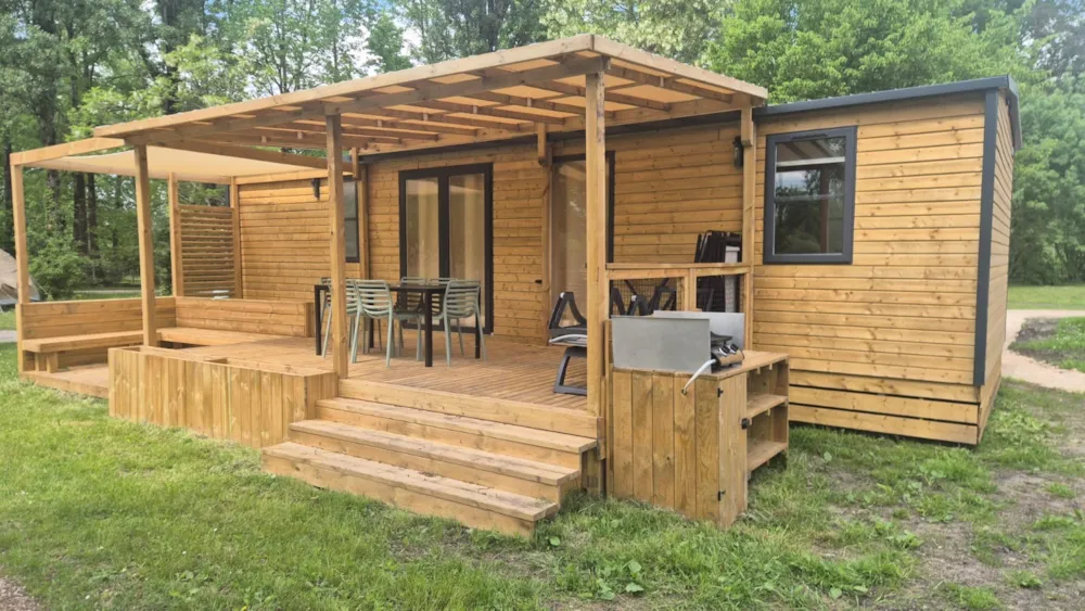 Mietunterkunft - Cottage Prestige Plus 3 Zimmer 33M² - Gartenseite - Camping L'Etang de Sologne