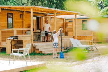 Mietunterkunft - Cottage Prestige Plus 3 Zimmer 33M² - Gartenseite - Camping L'Etang de Sologne