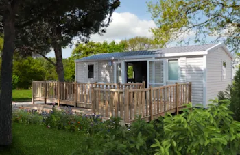 Mietunterkunft - Mobilheim Pmr Helios 30M² Klimaanlage + Tv + Spühlmaschine + Wifi + Safe - Camping La Pépinière