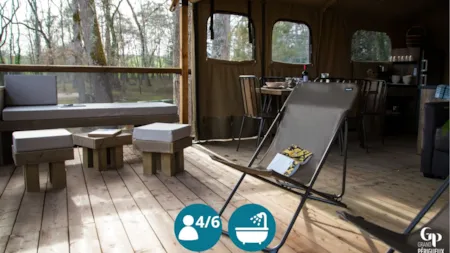 Accommodation - Tent Kenya With Bathroom - Open Terrace - Camping du Lac De Neufont