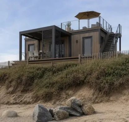 Casa Móvil De 2 Habitaciones, En Primera Línea De Playa, Con Solárium (Azotea), Para 4 Personas