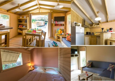 Ecolodge PREMIUM SWEET on stilts 43 m² (2 bedrooms) including semi-covered terrace