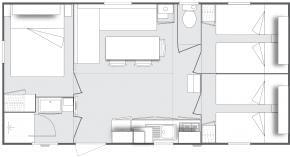 Mobil-home O'HARA Le Clairette (3 chambres) 6 Pers.