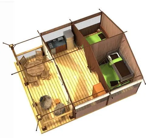 Tente Lodge Kenya 34,50 M² - Sans Sanitaire