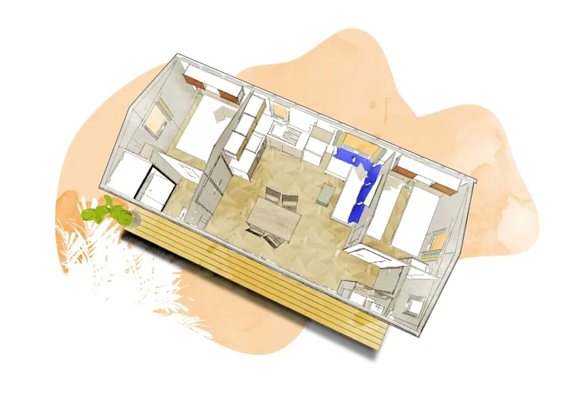 Premium " Coté Sable" Mobil-Home 2 Chambres
