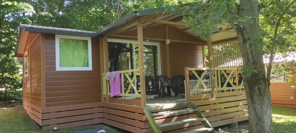 Location - Chalet 32 M² / 3 Chambres - Terrasse Couverte 12 M² Tv - Camping d'Arpheuilles