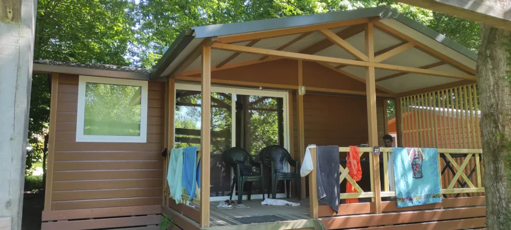 Location - Chalet 32 M² /Climatisé / 3 Chambres - Terrasse Couverte 12 M² Tv - Camping d'Arpheuilles