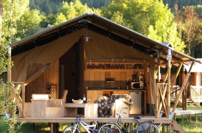 Safari Lodge 35m² insulated (2 bedrooms, bathroom and toilet) + terrace