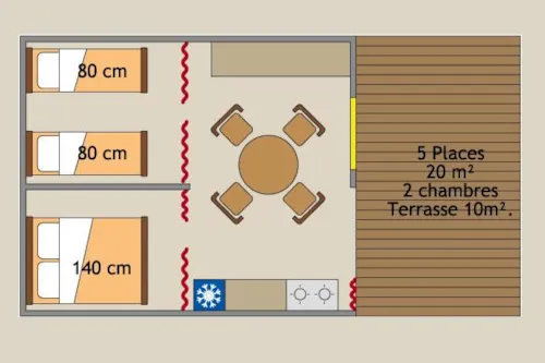 Accommodation - Trapper Tent - Wood Stove - image n°6 - Camping de la Plage - Alpes, Vercors et Trièves