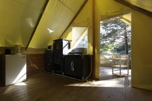 Accommodation - Trapper Tent - Wood Stove - image n°4 - Camping de la Plage - Alpes, Vercors et Trièves
