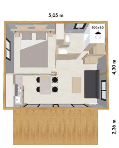 Accommodation - Chalet Premium Victoria - image n°6 - Camping de la Plage - Alpes, Vercors et Trièves