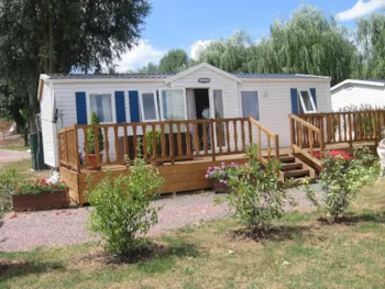 Mietunterkunft - Mobilheim Super Mercure (2 Zimmer) + Terrasse - Camping - Base de Loisirs La Tuilerie