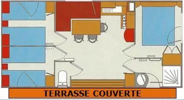 Mobilhome Nevada 3 Chambres - 32 M² - Avec Clim.+Tv - Terrasse Couverte Sur 16 M² -