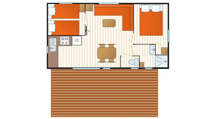 Mobilhome Caraïbes - 30M² - 2 Chambres