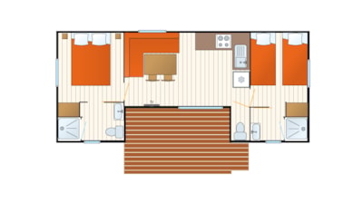 Mobilhome Caraïbes - 30m² - 2 bedrooms - 2 bathrooms — 6