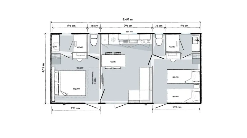 Mobilhome Caraïbes - 35M² - 2 Chambres - 2 Salles De Bain - Climatisé