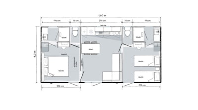 Mobilhome  Caraïbes - 35m² - 2 bedrooms - 2 bathrooms - Air-conditioned — 7