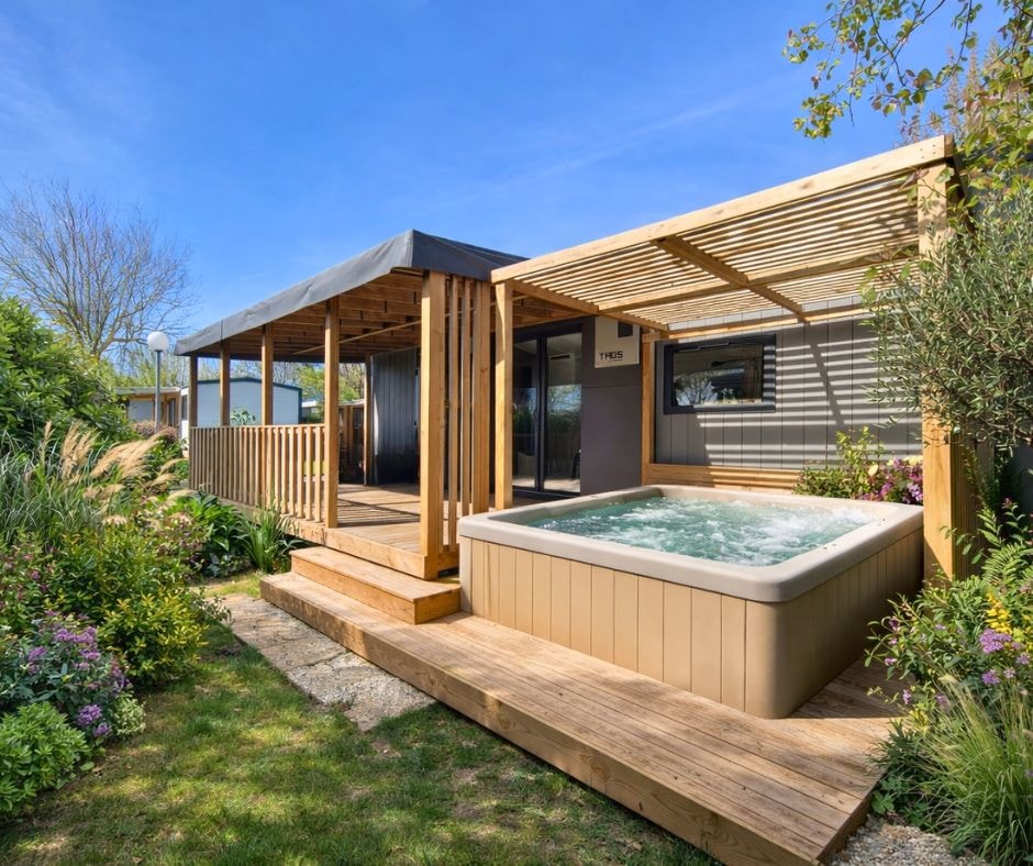 C- Mobil-home Méditerranée Confort Air-conditioned SPA 3 bedrooms 1/6 pers.