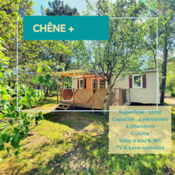 Huuraccommodatie(s) - Mobil-Home Chêne+ - 2 Chambres Avec Lave Vaisselle Et Télévision - Camping Le Chêne du Lac