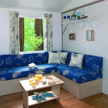 Mietunterkunft - Mobile-Home Prestige  (With Air Conditioning, Private Outdoor Patio With 2Nd Bathroom) - Camping CAP LEUCATE  /  MER SABLE SOLEIL