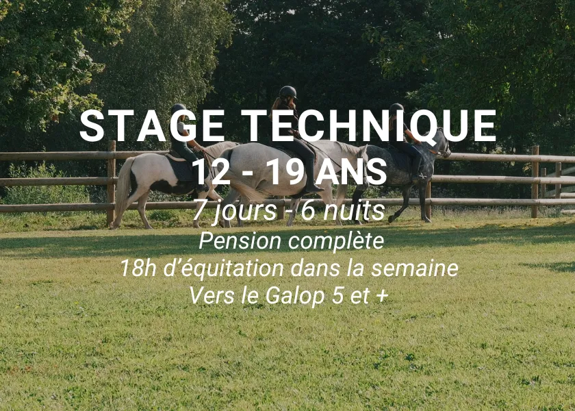 Location - Stage Équestre Technique (12-19 Ans) - Semaine Complète - Galop 4+ - LieuDieu, Domaine de Campagne