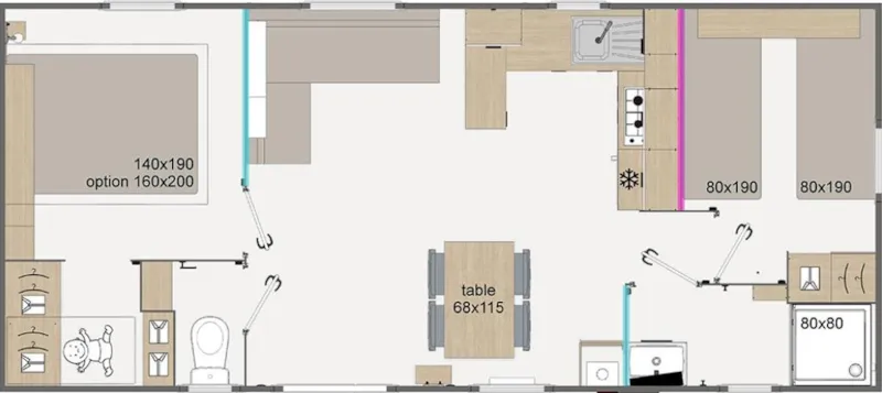 Mobil Home Confort - 2 Chambres