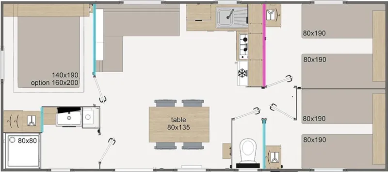 Mobil Home Confort - 3 Chambres