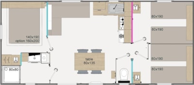 Mobile-home Grand Confort 3 bedrooms — 6