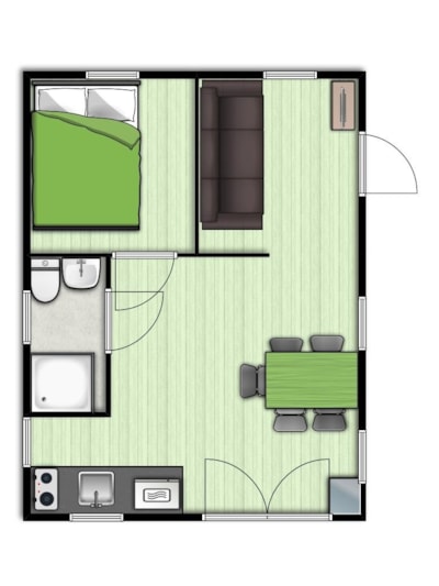 Chalet SCANDINAVE - 1 bedroom (double bed) & 1 mezzanine (2 single beds)