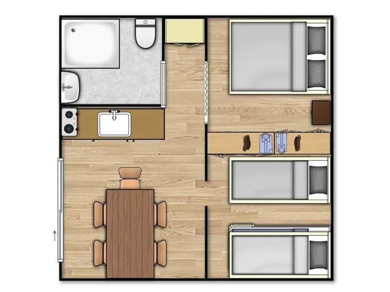 Lodge Confort (Avec Sanitaires) - 2 Espaces Nuit