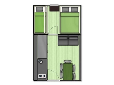 TRAPPEUR cabin (without sanitary facilities) - 1 sleeping area