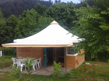 Location - Lodge Confort (Avec Sanitaires) - 2 Espaces Nuit - Camping Les Chalets du Lac Belcaire ****
