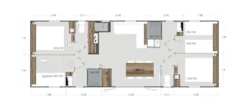 Location - Chalet Tribu - 4 Chambres - Camping Les Chalets du Lac Belcaire ****