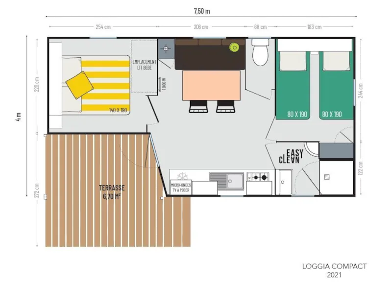 Mobil-Home Loggia 2 Chambres