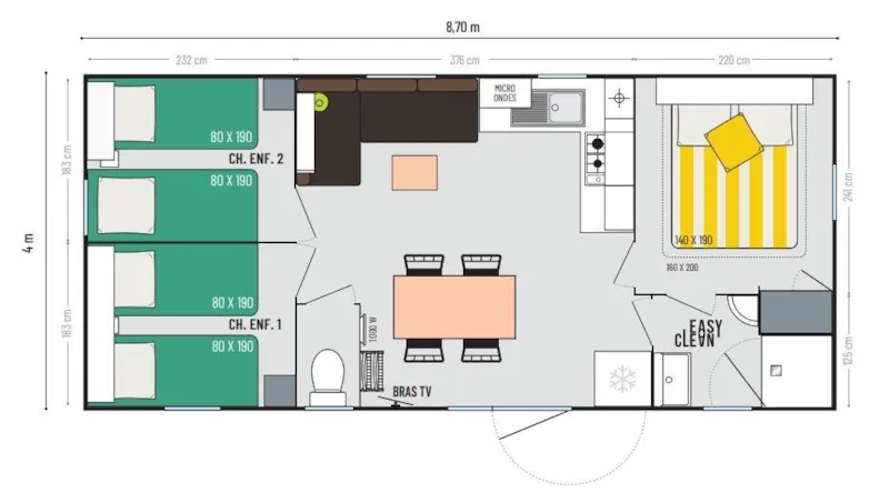 Mobil-Home Cordélia 3 Chambres