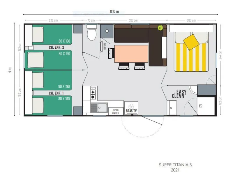 Mobil-Home Titania 3 Chambres