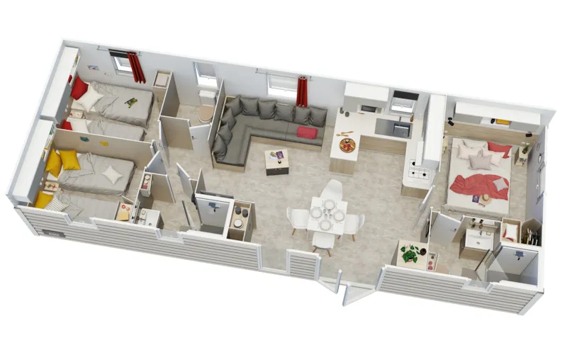 Mobil-Home Violette Climatisé 3 Chambres