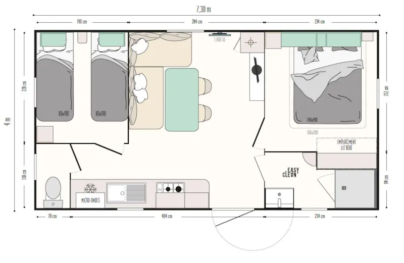 Mobil-Home Mercure Climatisé 2 Chambres