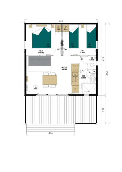 Location - Chalet Confort Premium - image n°9 - Camping Les 12 Cols