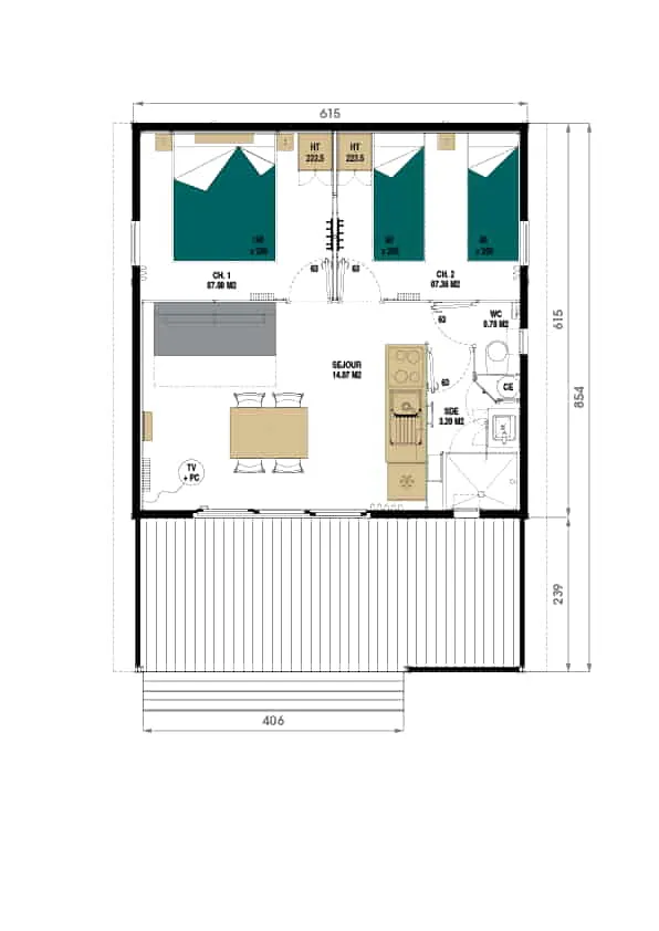 Chalet Confort Premium Flex 4 Nuits Mini 4 Pers