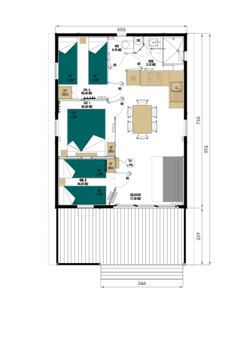 Location - Chalet Confort Premium - D - image n°10 - Camping Les 12 Cols