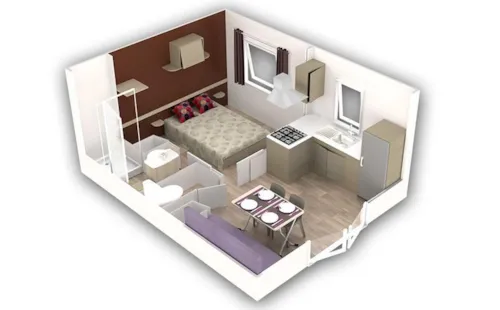 Location - Mobil-Home 1 Chambre - image n°5 - Clico Chic - Camping L'Aloua