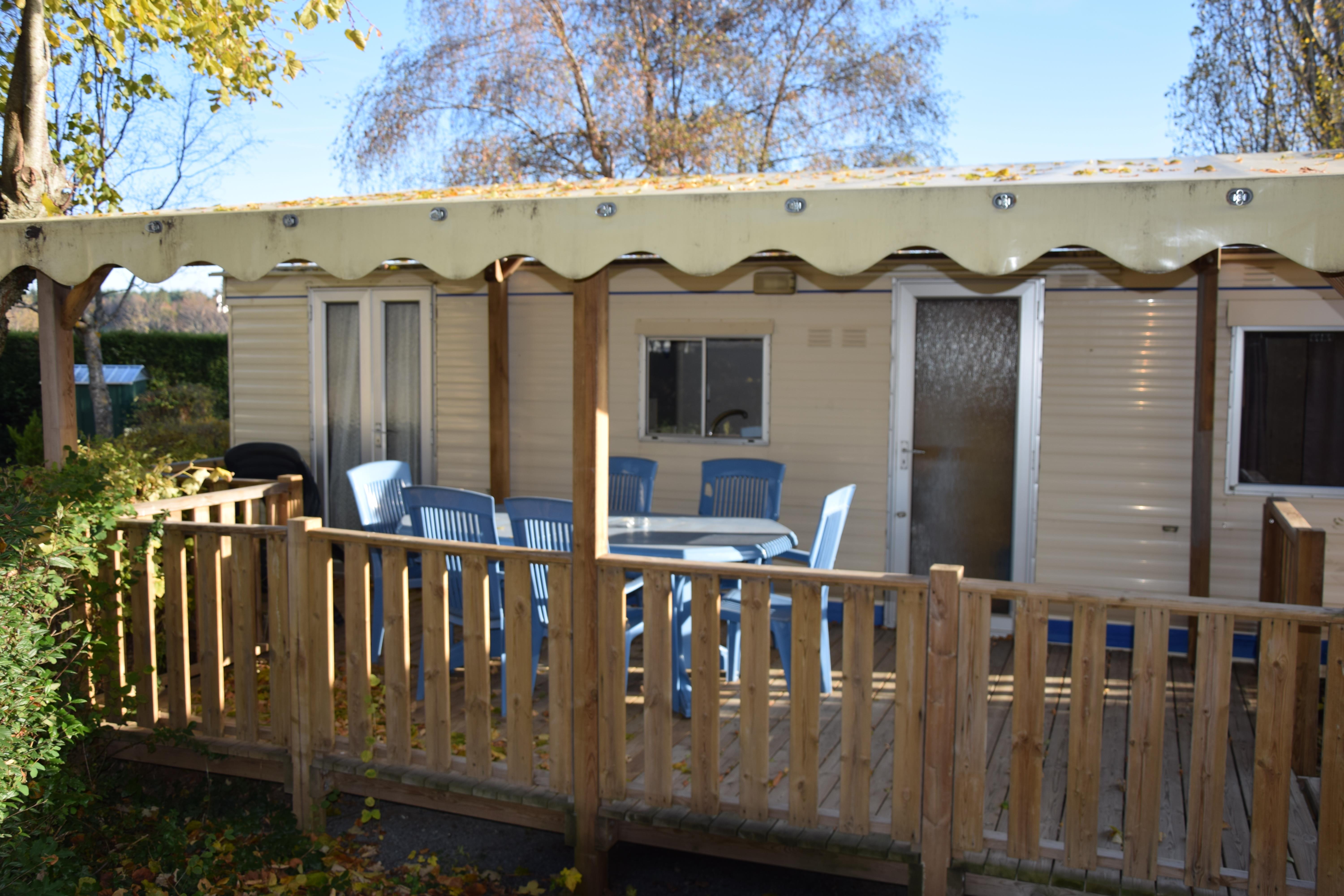 Mietunterkunft - Mobilheim Ontario 2 Schlafzimmer Terrasse - Camping de la Belle Etoile