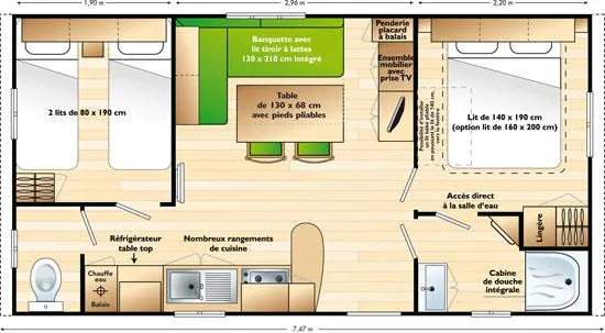 Mobilhome Mercure Confort 2 Chambres Terrasse