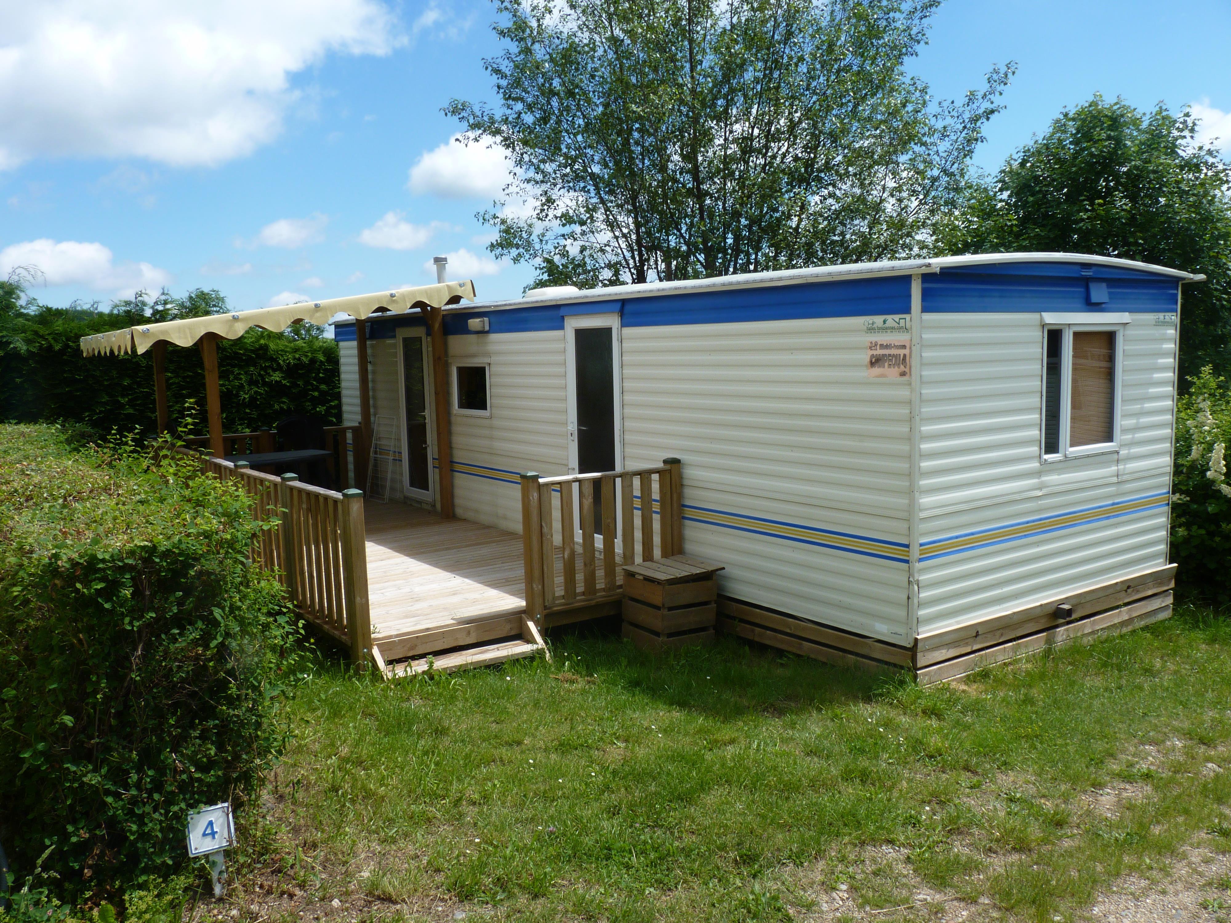 Mietunterkunft - Mobilheim Atlas 2 Schlafzimmer Terrasse - Camping de la Belle Etoile
