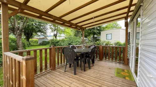 Mietunterkunft - Mobilhome Cottage Comfort 2 Bedrooms Covered Terrace - image n°7 - Camping de la Belle Etoile