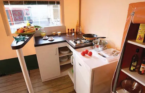 Bungalow Toilé Confort 20M² 2 Chambres - Sanitaire Individuel Extérieur + Auvent - Sans Clim