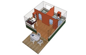 Bungalow Toilé Confort Sanitaire Prive Sans Clim 20M² 2Ch 5P