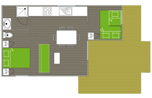 Chalet Confort Avec Clim 35M² 2Ch. 5/7P